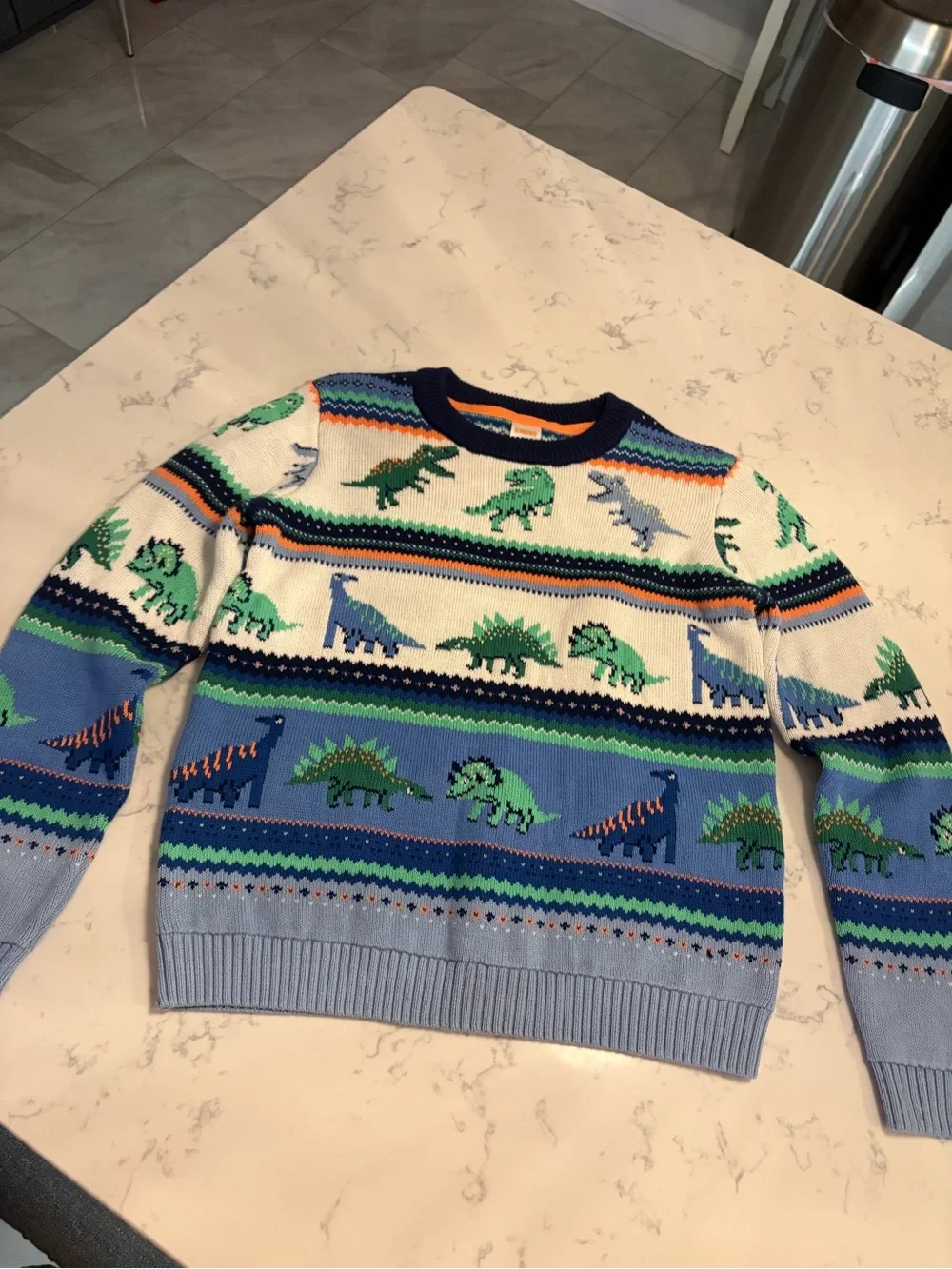 NWT GYMBOREE Children's Blue & Green Dinosaur Knit Sweater - Unbranded